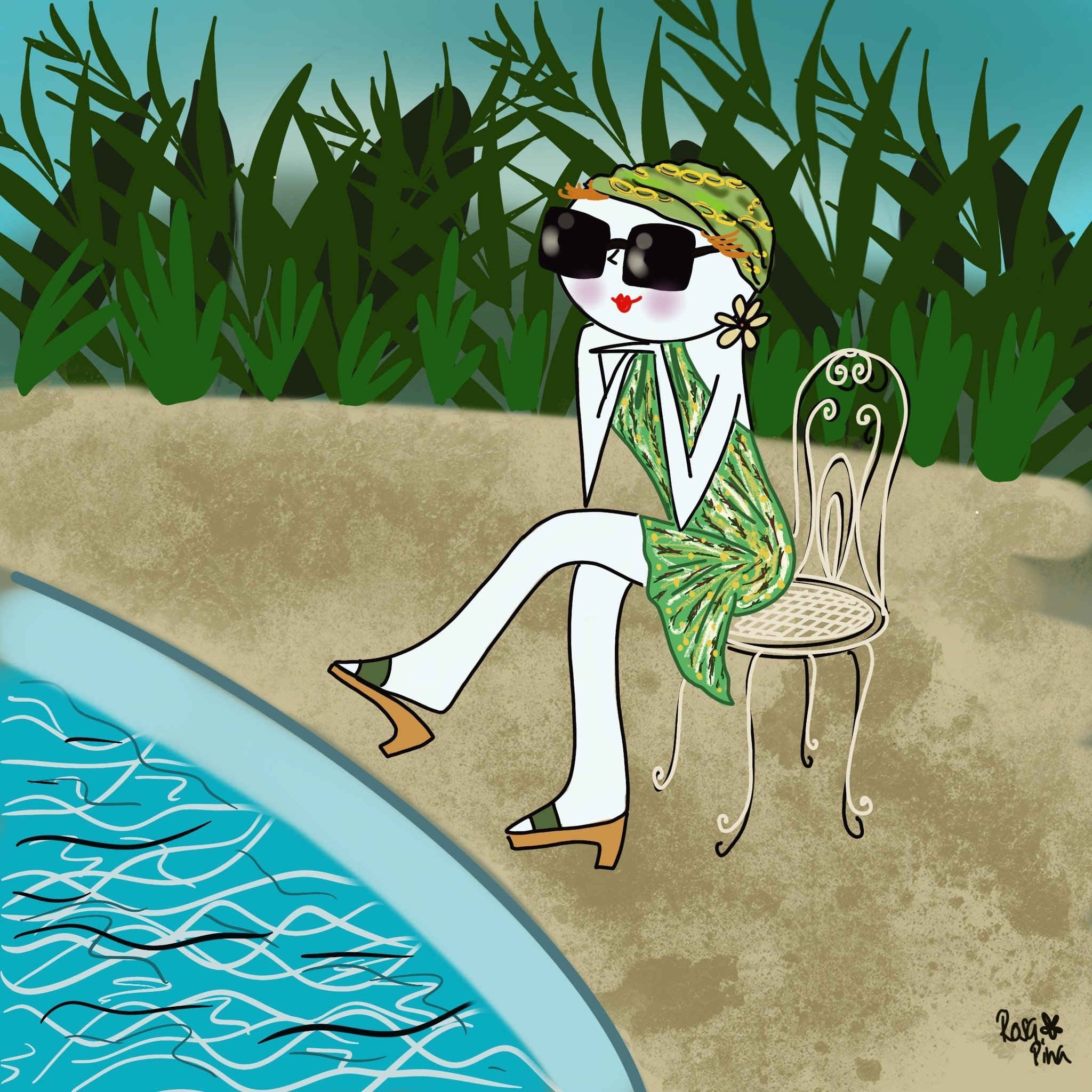 You will find me by the pool - print (High quality Giclée Fine Art PRINT)