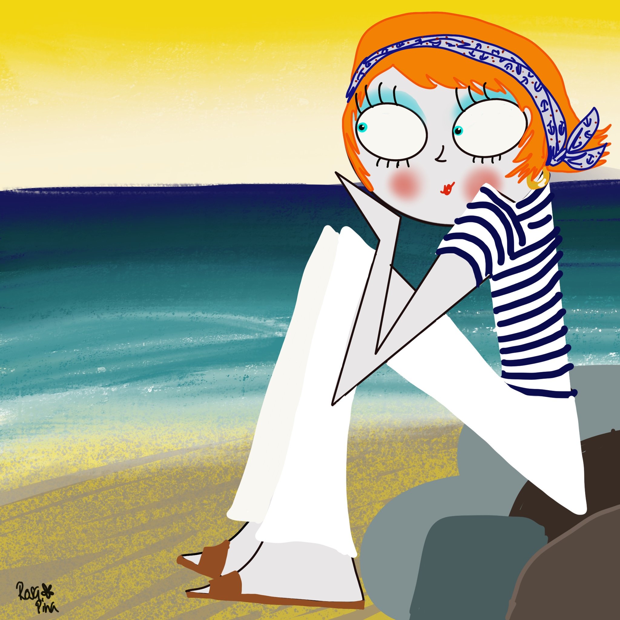 By the seaside (High quality Giclee Fine Art PRINT)